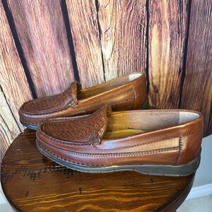Giorgio Brutini Woven Tan Leather Loafers